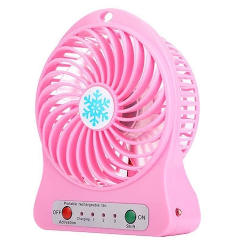 Portable Rechargeable Mini Fan Air Cooler Mini Desk Fan Pink