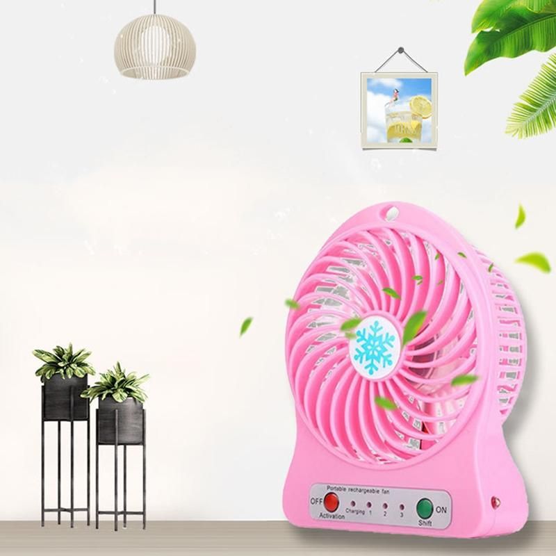Portable Rechargeable Mini Fan Air Cooler Mini Desk Fan Pink