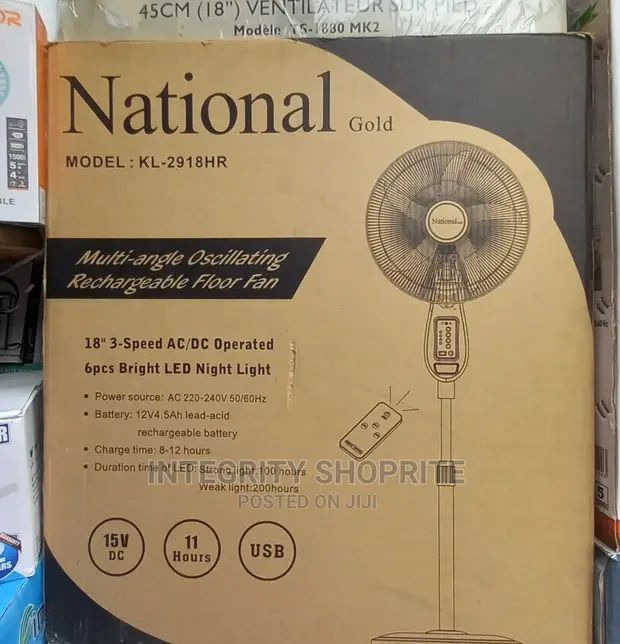 18 INCHES RECHARGEABLE FAN
