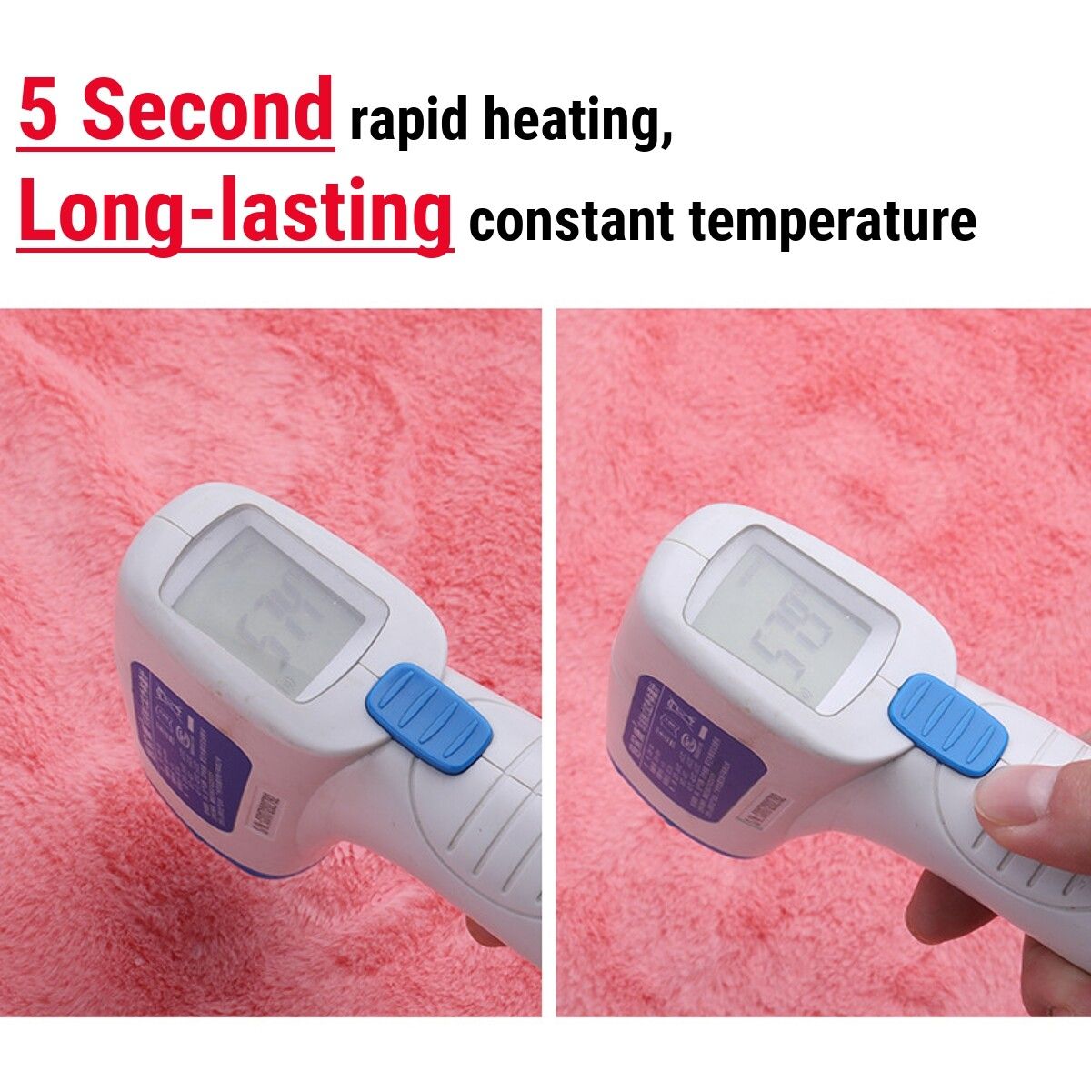 220V 45x75cm Electric Heated Blanket Kneecap Winter Warming Pad 3 Level Adjust Brown