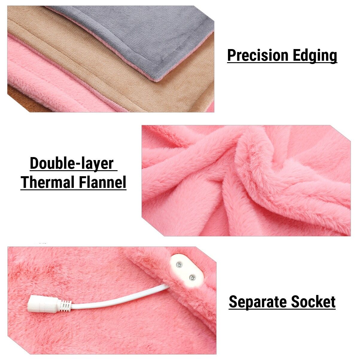 220V 45x75cm Electric Heated Blanket Kneecap Winter Warming Pad 3 Level Adjust Brown
