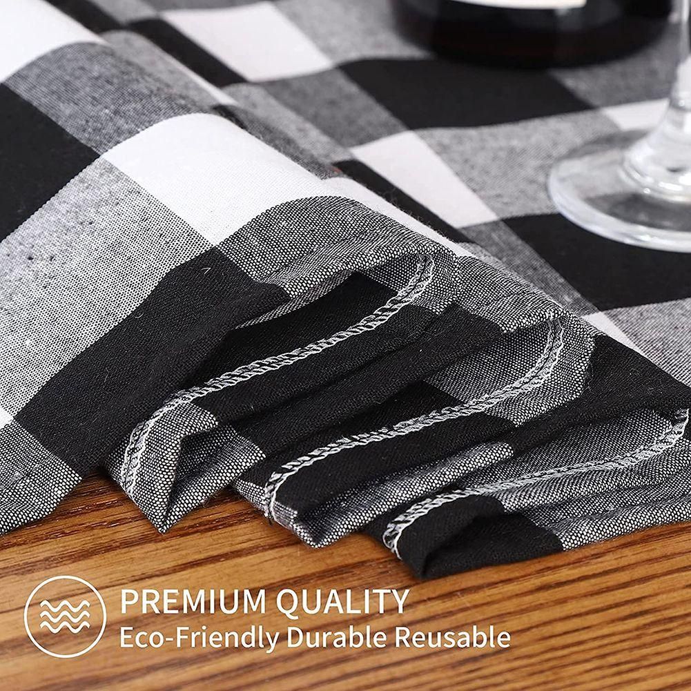 Buffalo Check 13X70Inch Black and White Plaid Table