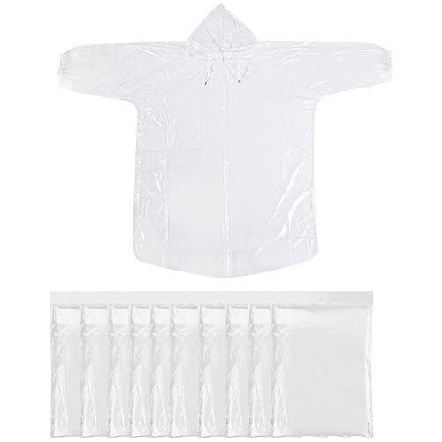 10Pcs Disposable Rain Ponchos,Transparent