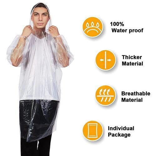 10Pcs Disposable Rain Ponchos,Transparent