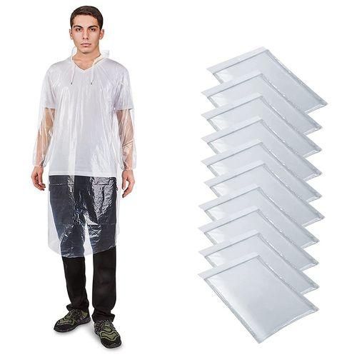 10Pcs Disposable Rain Ponchos,Transparent
