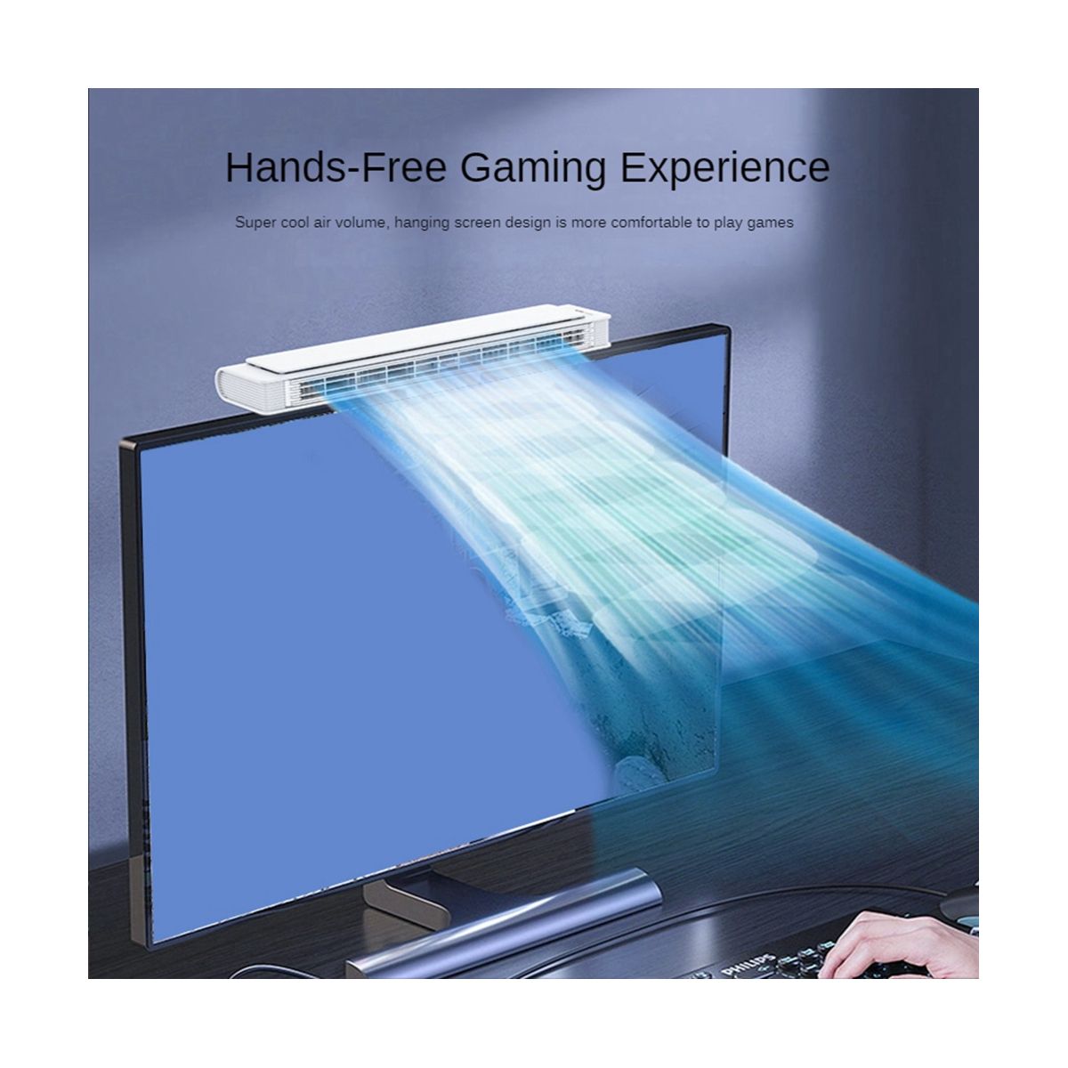 Portable Air Conditioner Electric Fan Adjustable Cooler with Night Light Office Quiet Ceiling Fan Hanging on Screen B