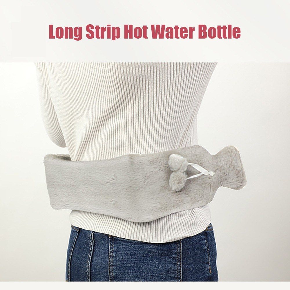 Hot Water Bottle With Plush Cover 1L Long Strip Rubber Hot