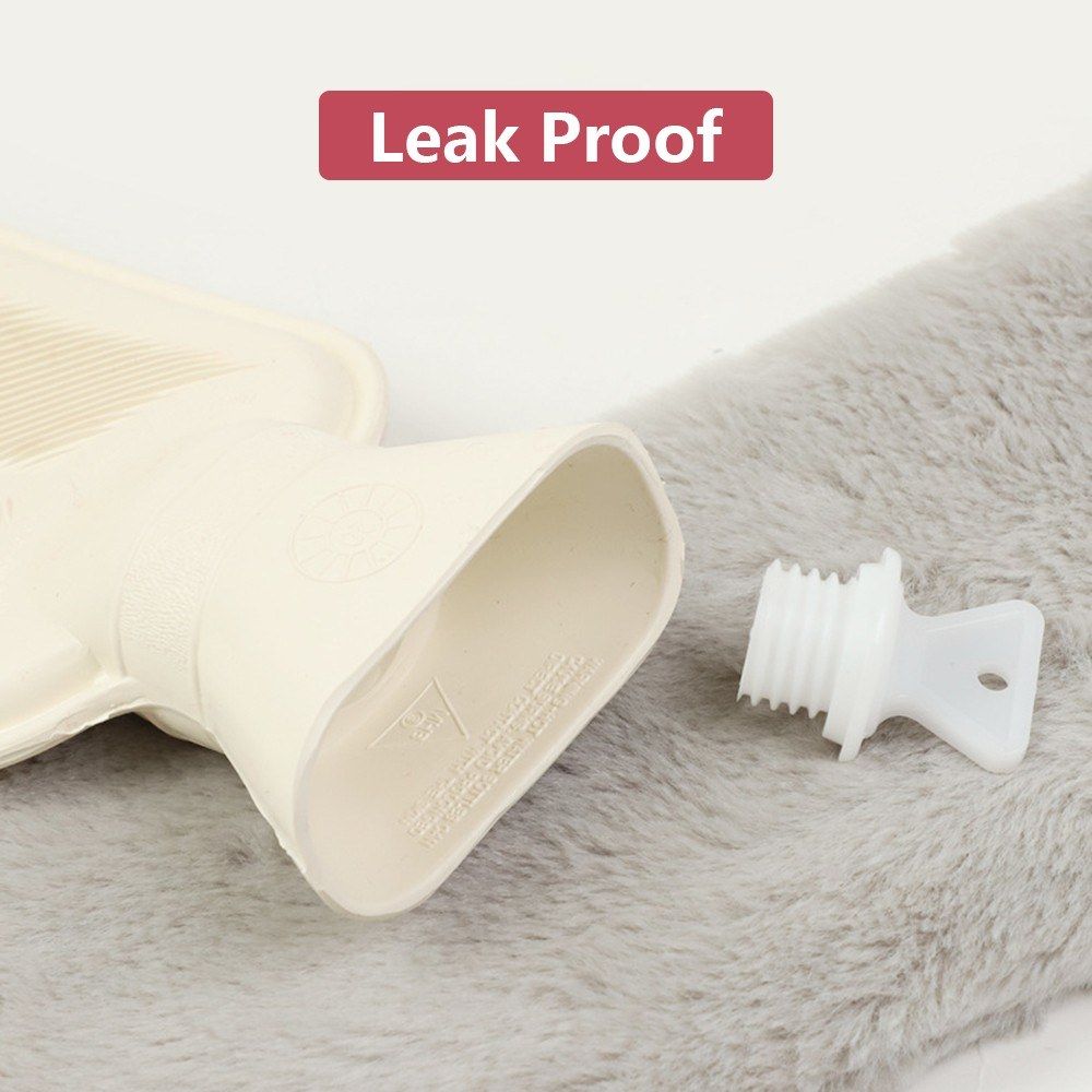 Hot Water Bottle With Plush Cover 1L Long Strip Rubber Hot