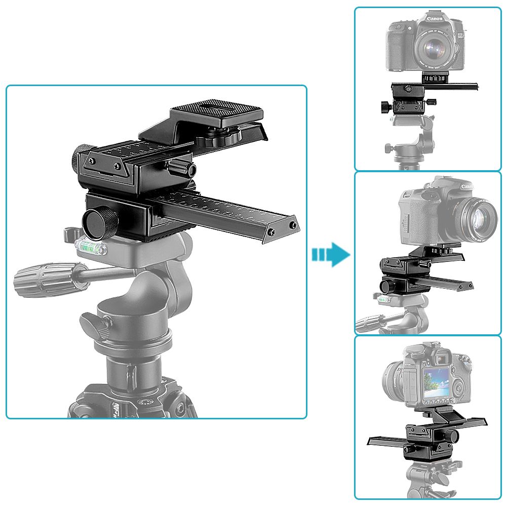 Pro 4-Way Macro Focusing Focus Rail Slider/Close-Up Shooting For Canon Nikon, Sony