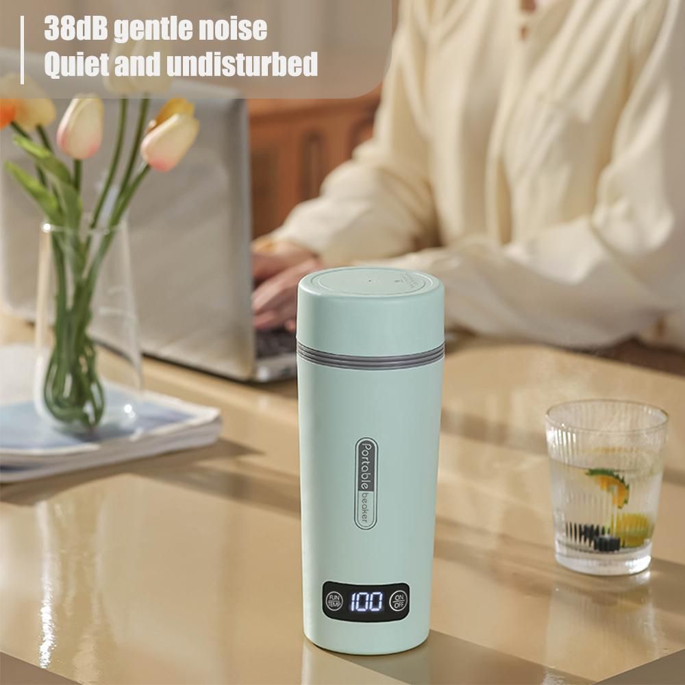 Portable Electric Kettle for Boiling Water 300W 350ml Stainless Steel Anti-Spill Leak Proof Personal Hot Water Boiler with 4 Variable Presets Keep Warm Function for Travel Work