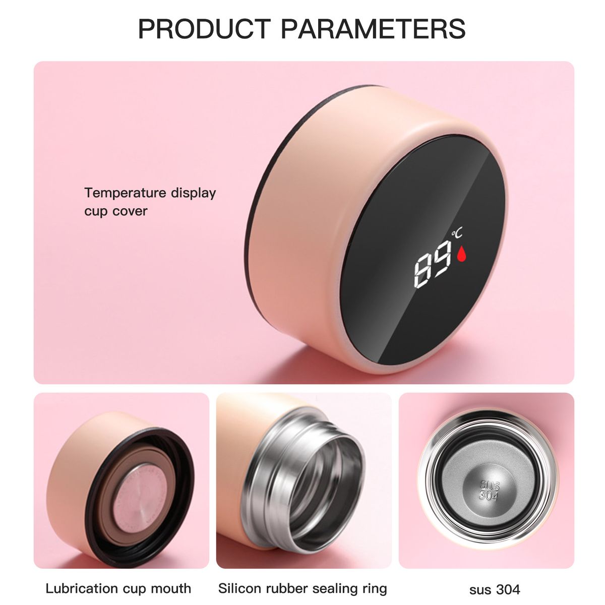 Stainless Steel Thermos With LED Temperature Display For