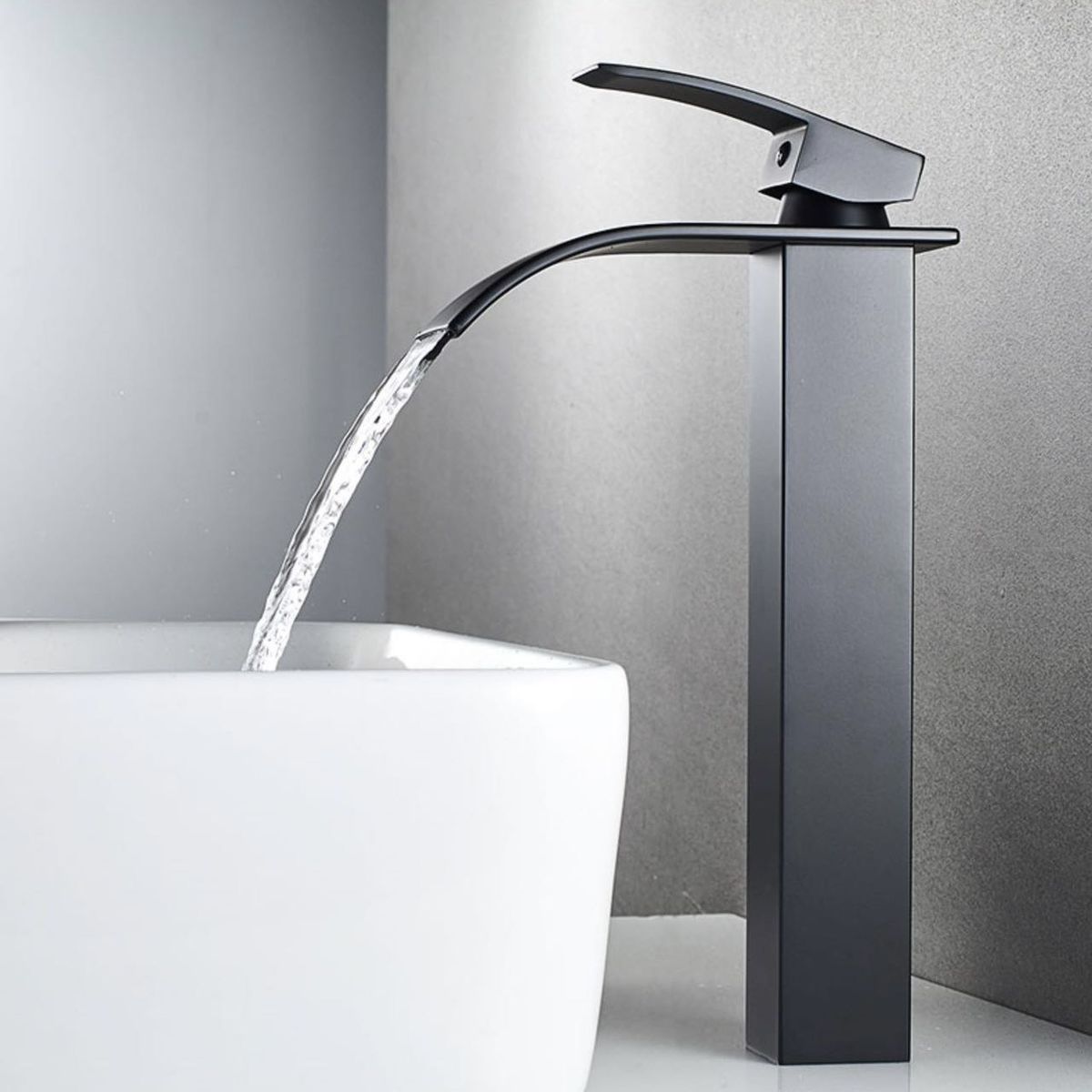 Waterfall Faucet Factory Direct Sale Nordic Black Hot And
