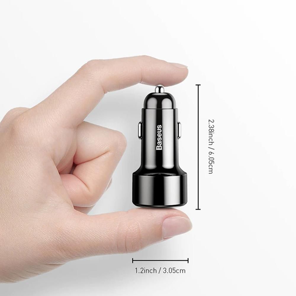 Baseus 45W Car Charger 6A USB C Car Charger w/Fast Charge Technology & Dual Ports PD & QC 4.0 3.0 Car Adapter PPS Compatible w/iPhone/Android Phone/Tablet or Other USB Device