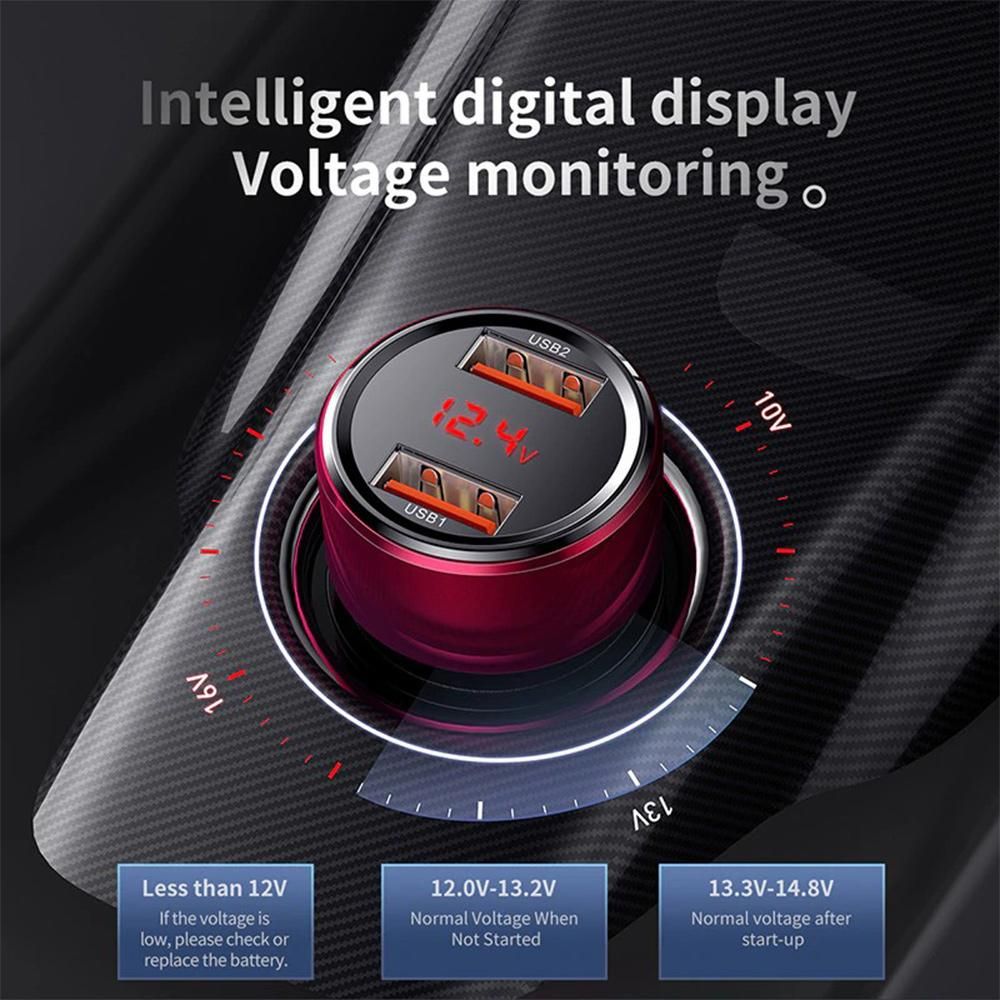 Baseus 45W Car Charger 6A USB C Car Charger w/Fast Charge Technology & Dual Ports PD & QC 4.0 3.0 Car Adapter PPS Compatible w/iPhone/Android Phone/Tablet or Other USB Device