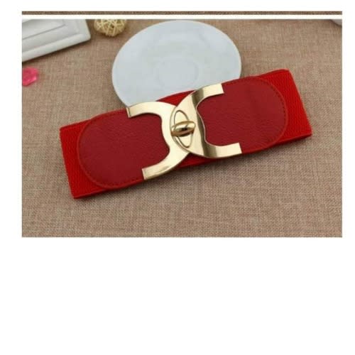 Women's Cummerbund Strap Elastic Belt - Red