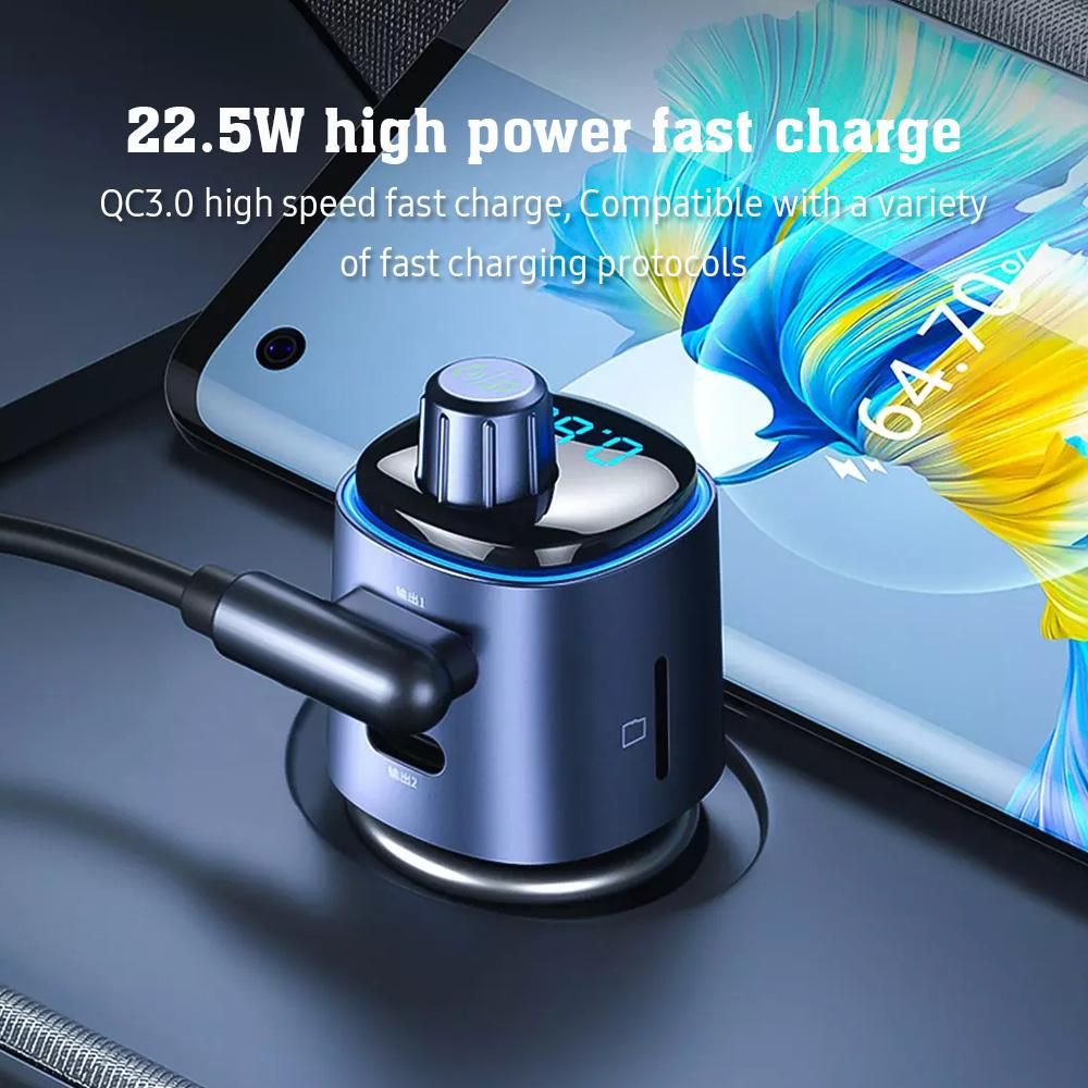 Philips Car Fast Charger BT Player MP3 Receiver Nondestructive Quality BT5.0 QC3.0 Flash Charge Voltage Monitoring  PD20W+A22.5W