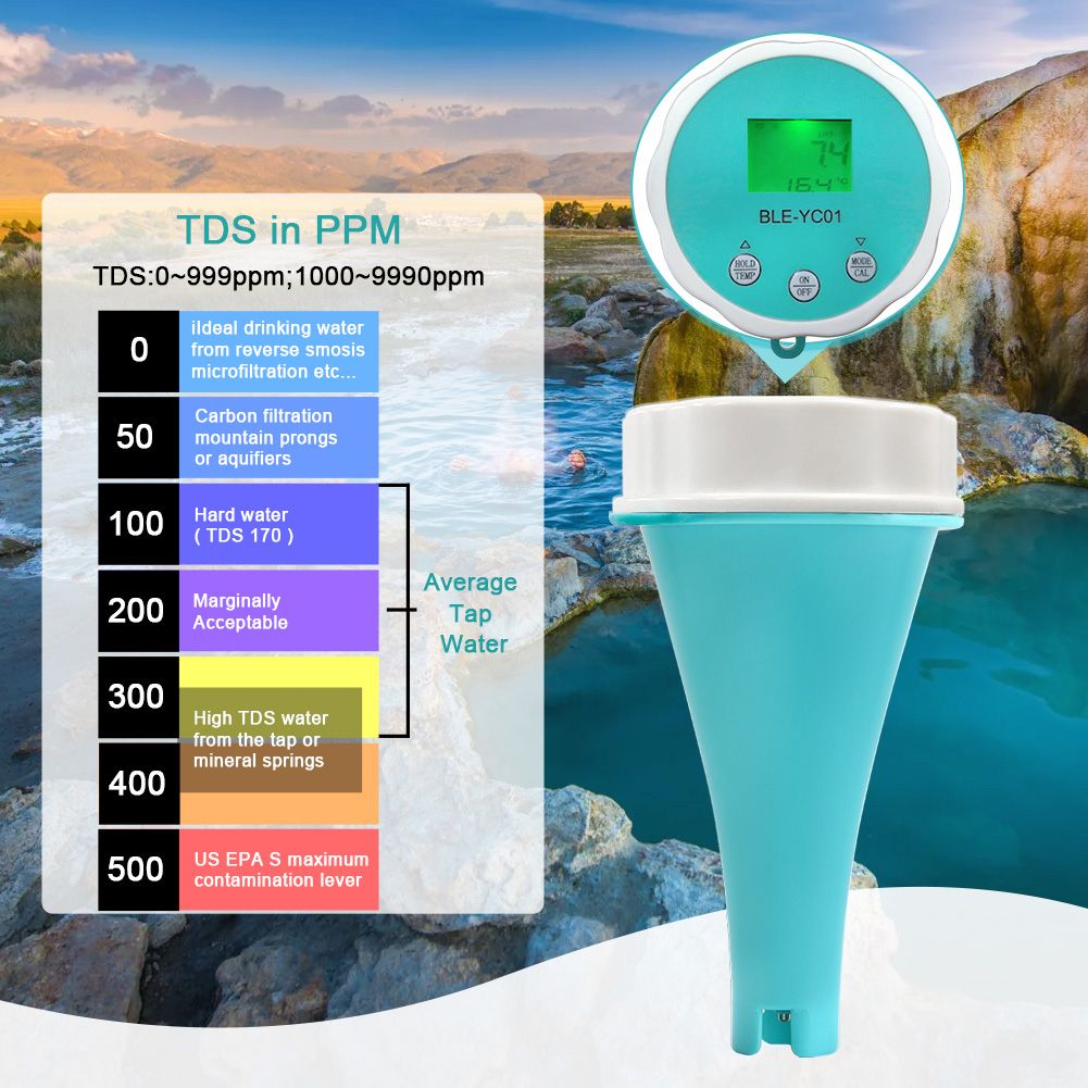 Portable Water Quality Detector 6 In 1 PH EC Total Dissolved