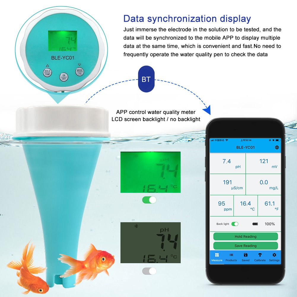 Portable Water Quality Detector 6 In 1 PH EC Total Dissolved