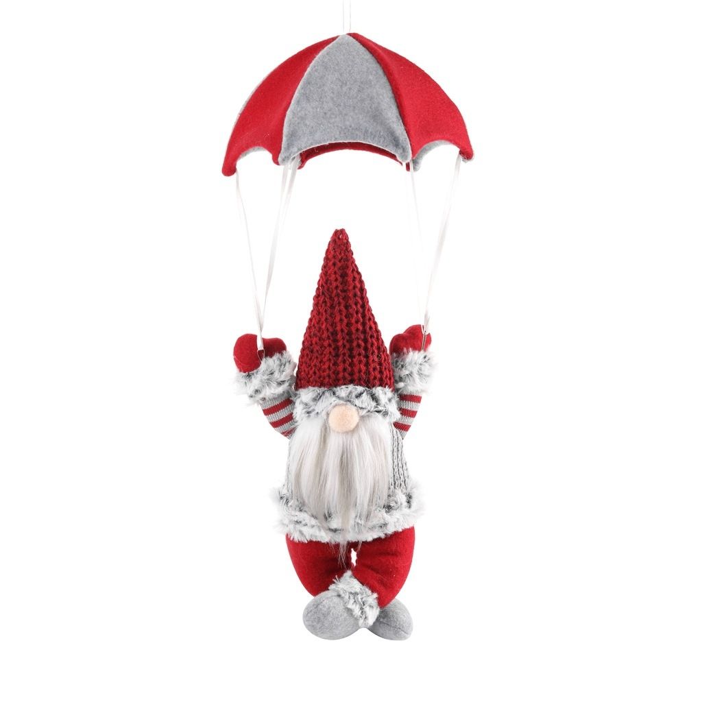 Faceless Skydiving Santa Claus Christmas Window Hanging Decorations(Red Hat)