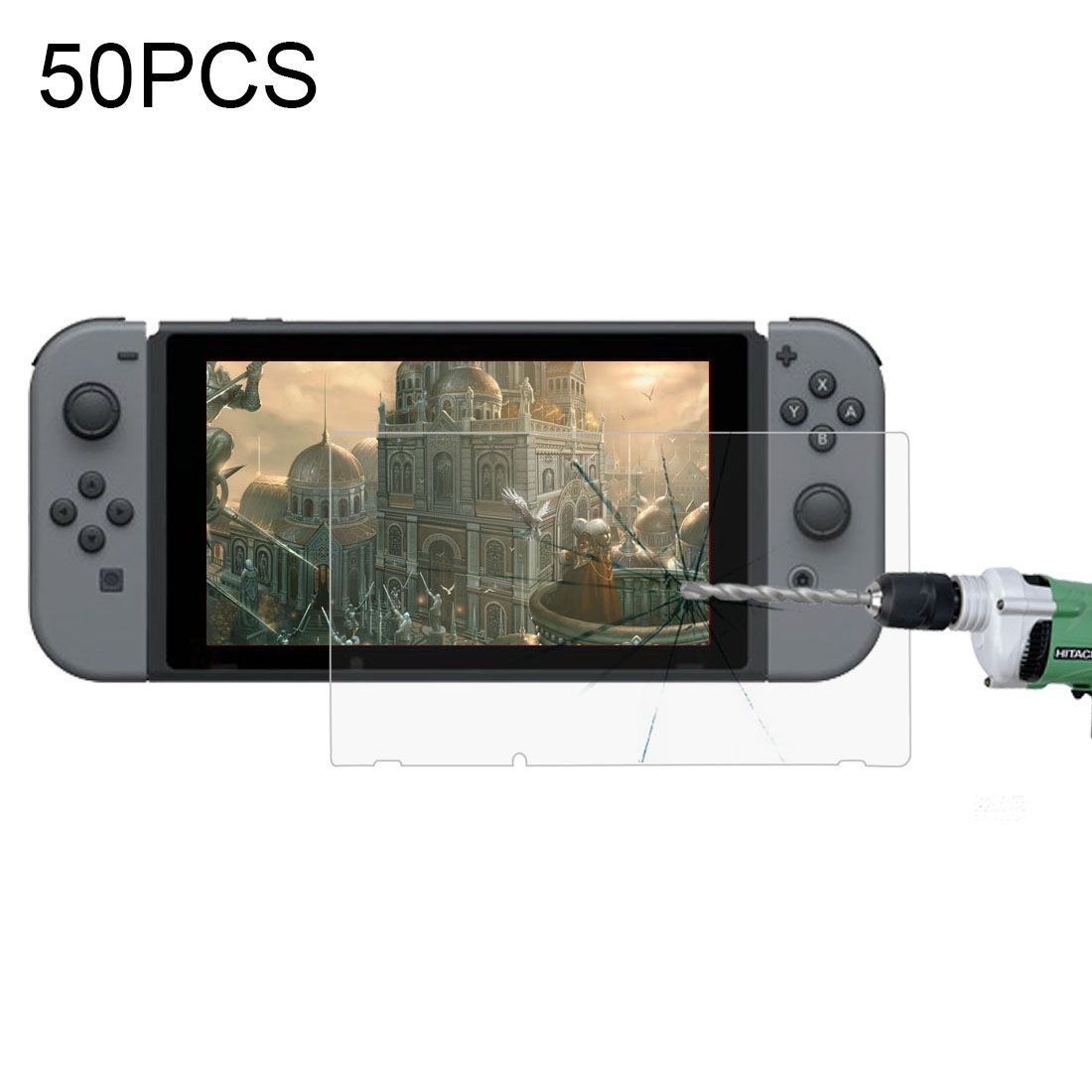 50 PCS Game Console Tempered Film For Nintendo Switch