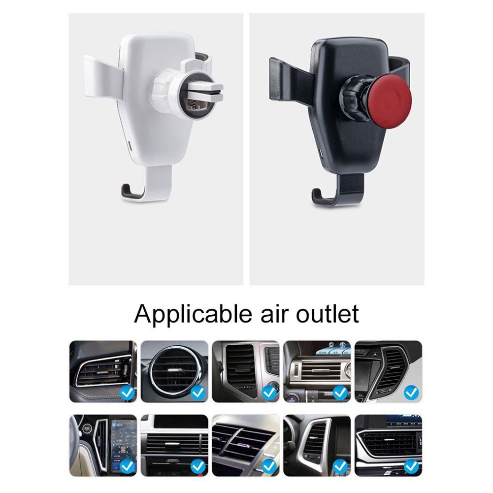 15W Wireless Car Charger Phone Air Vent Holder Stand-White