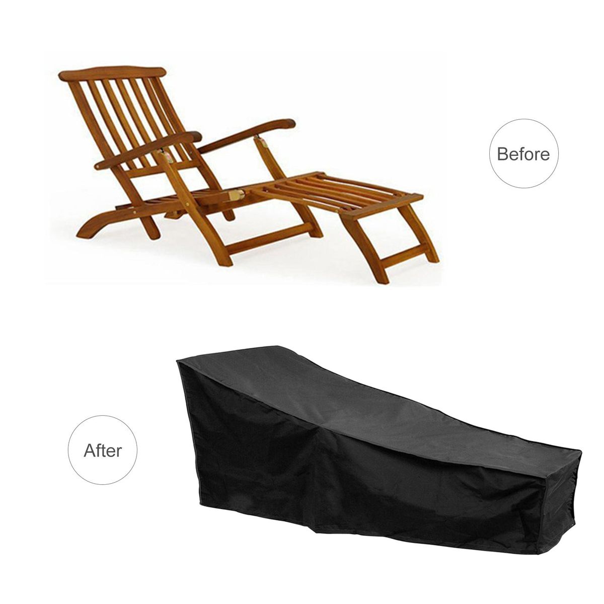Patio Lounge Chair Cover Chair Top Replacement Sun Shade Cover Waterproof Tear-Resistant UV Resistant Furniture Sunbed Cover