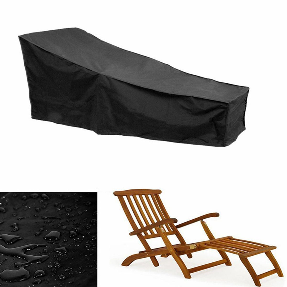 Patio Lounge Chair Cover Chair Top Replacement Sun Shade Cover Waterproof Tear-Resistant UV Resistant Furniture Sunbed Cover