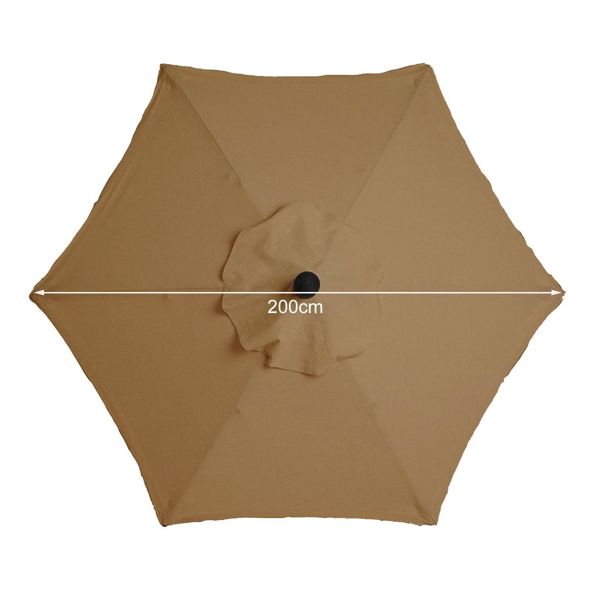 2m Outdoor Patio Umbrella Canopy Sun Protection Market Table Hanging Khaki