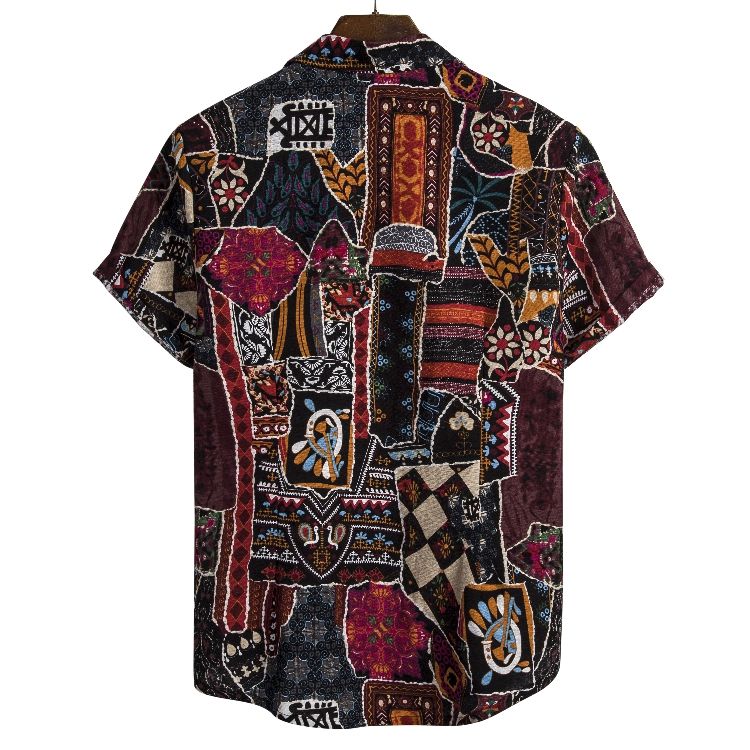 Men's Short Sleeve Casual Printed Shirt