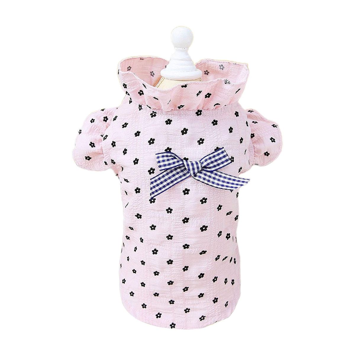 Dog Blouse Summer Pet Dog Floral Print Shirt Pink