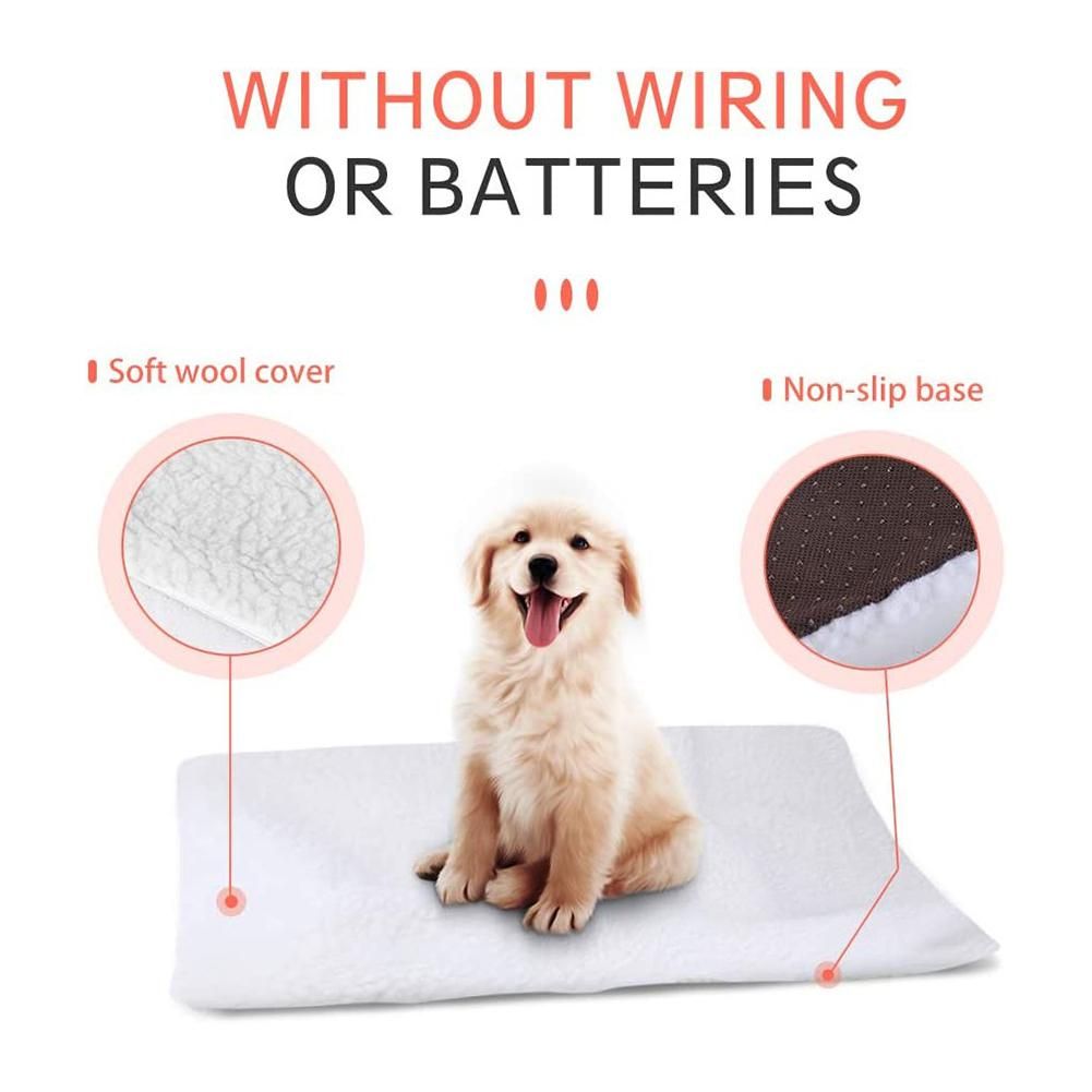 Self Heating Soft Warm Pet Winter Mat Blanket Soft Warm Cat Bed Puppy Cushion Mat Products for Pets Accessories Beige