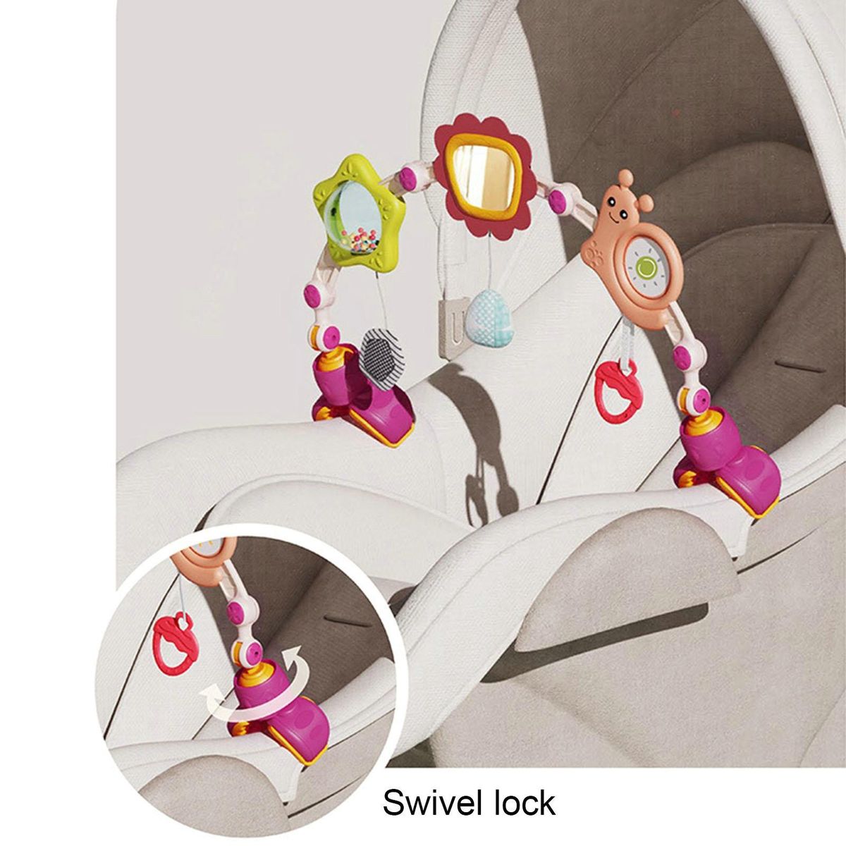 Arch Toy for Stimulation Baby Stroller Arch Toy Set Toys Travel Crib Purple