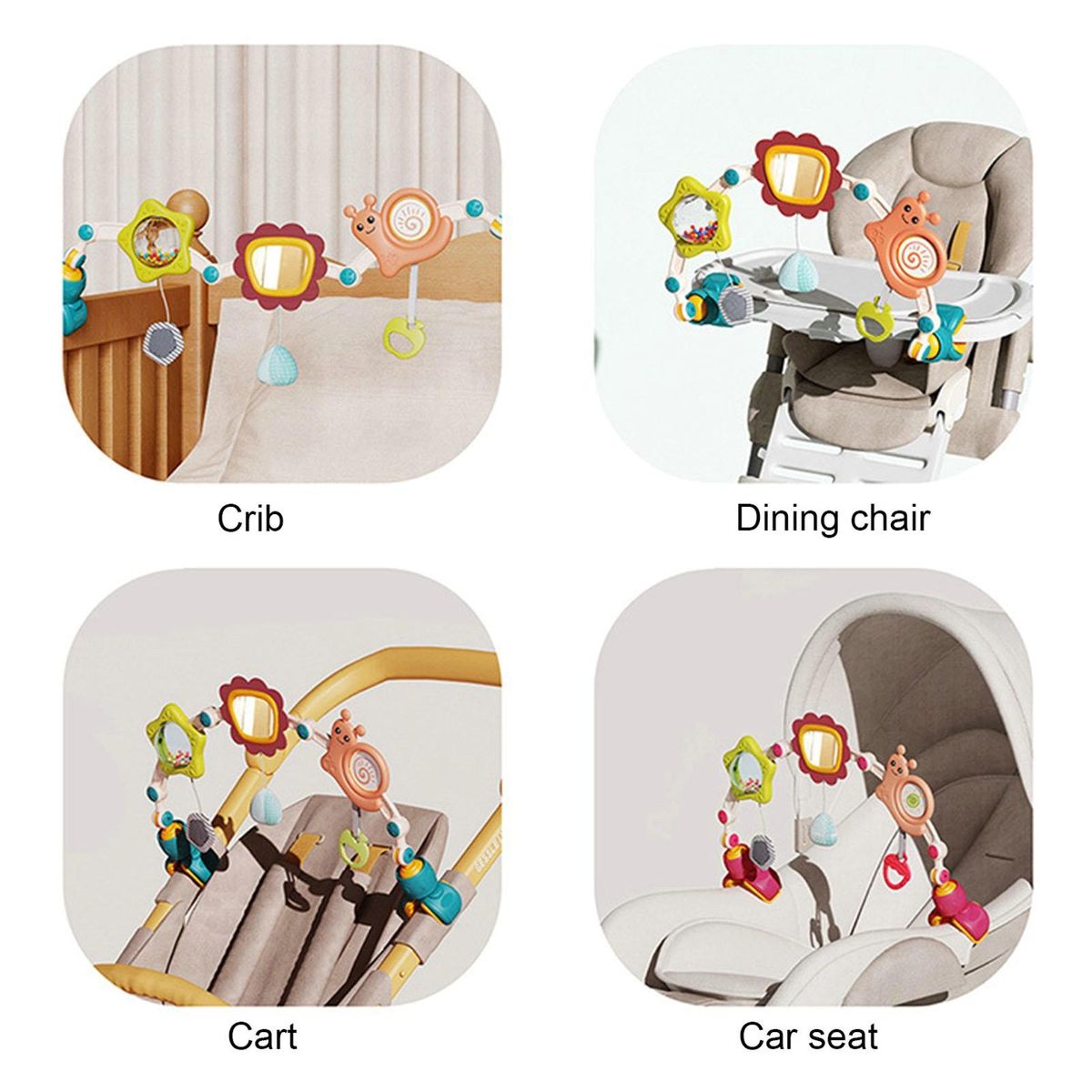 Arch Toy for Stimulation Baby Stroller Arch Toy Set Toys Travel Crib Purple