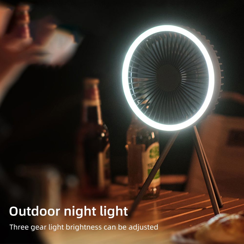 10000mAh Power-Bank 7inch Rechargeable Fan LED Light Tripod