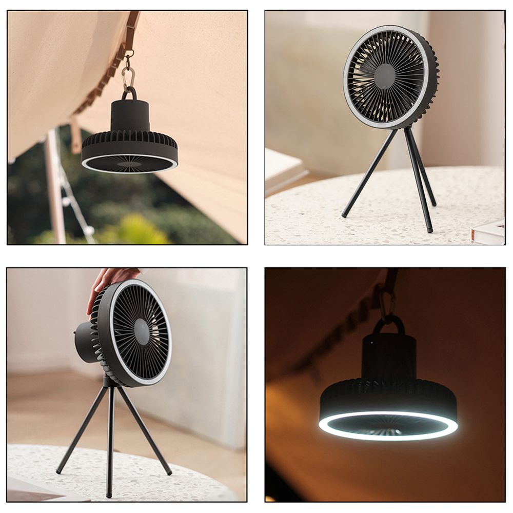 10000mAh Power-Bank 7inch Rechargeable Fan LED Light Tripod