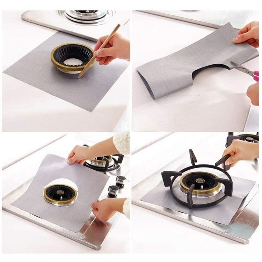 8Pcs Gas Hob Range Protectors Stovetop Burner Reusable Gas