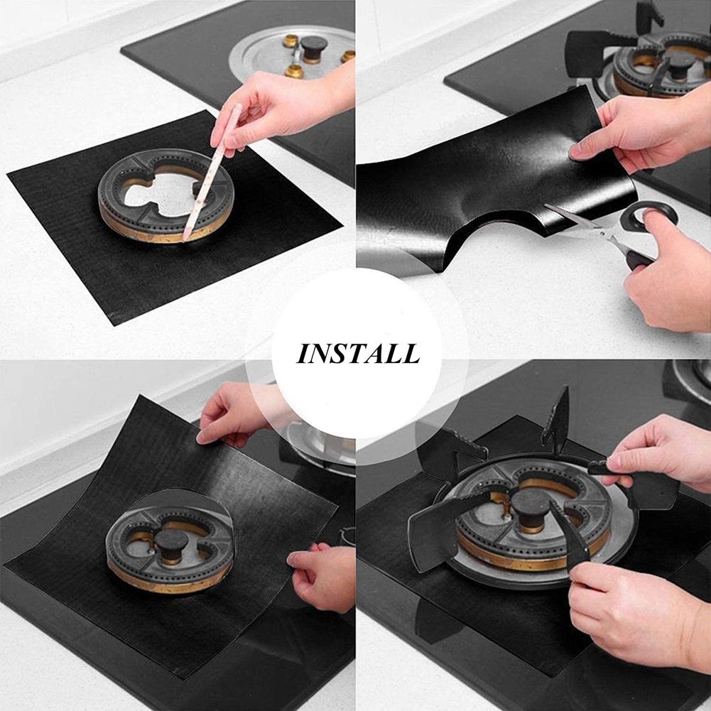 8Pcs Gas Hob Range Protectors Stovetop Burner Reusable Gas