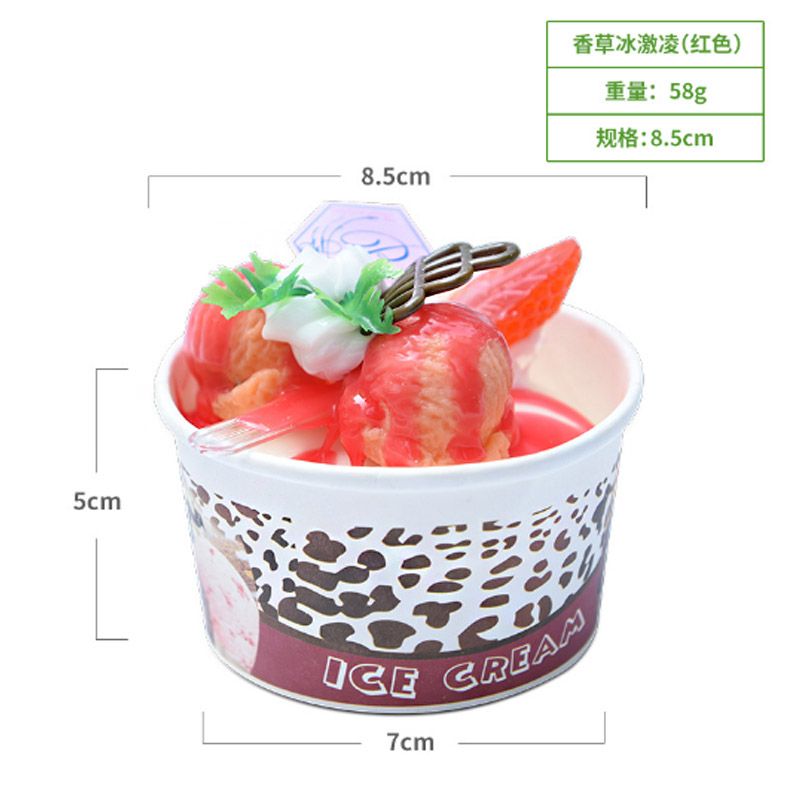 1pc Simulated Vanilla Ice Cream Sundae Fruit Desserts Model