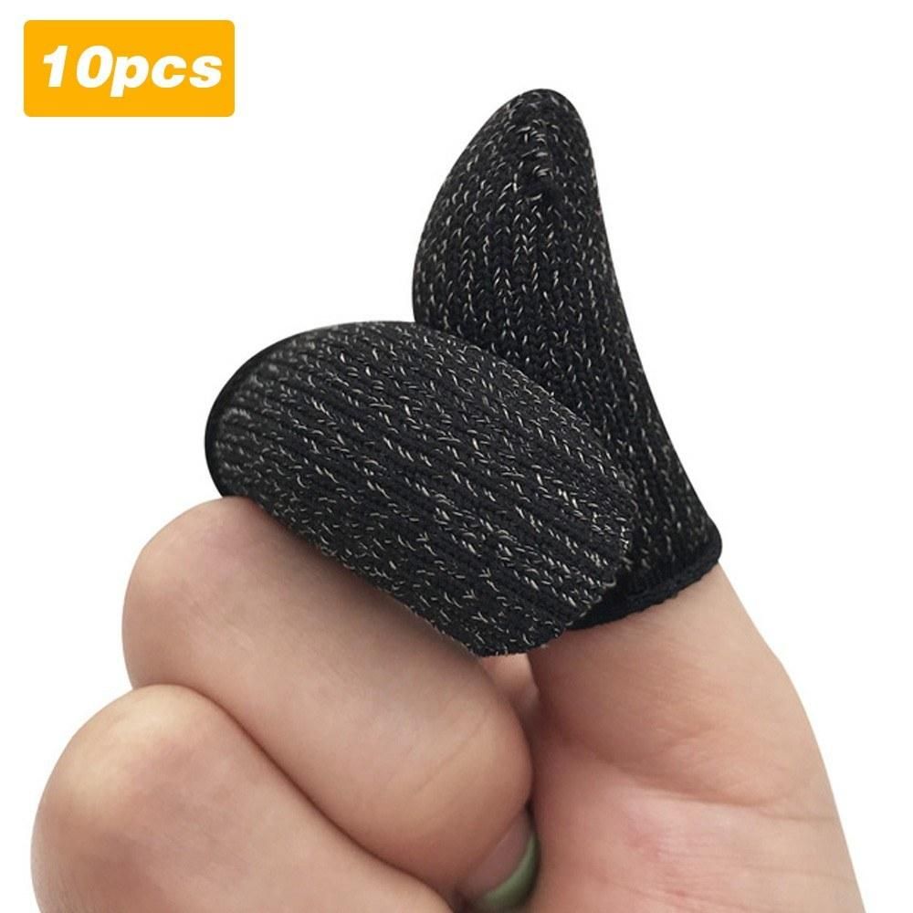 10 Pieces Gaming Finger Sleeve Touchscreen Thumb Sleeve Sensitive Sweat-proof Fingerprint-proof Breathable Finger Sleeve for Mobile Games