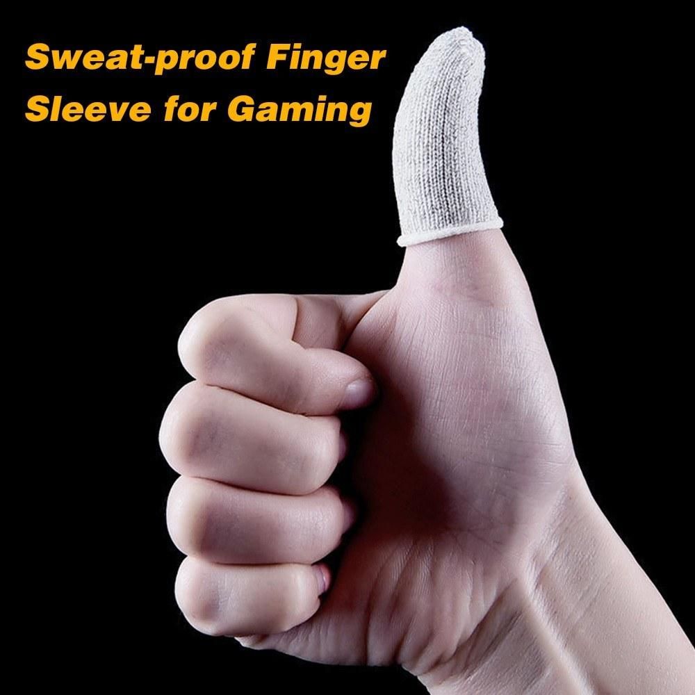 10 Pieces Gaming Finger Sleeve Touchscreen Thumb Sleeve Sensitive Sweat-proof Fingerprint-proof Breathable Finger Sleeve for Mobile Games