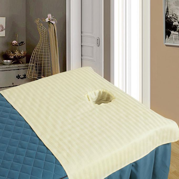 Cotton Spa  Cover  Slaon Bed Face Hole Towel Beige