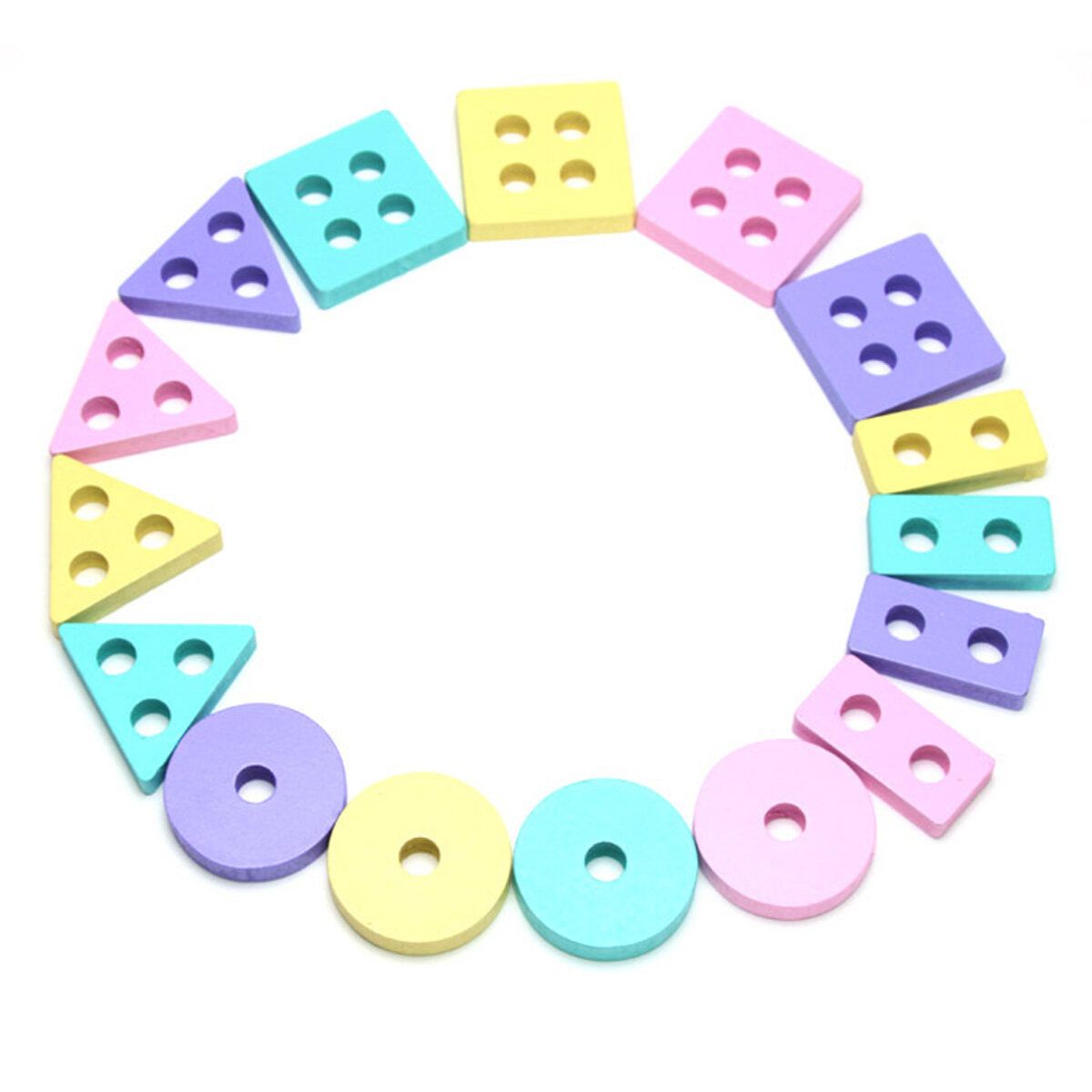 Wooden Building Blocks Early Learning Educational Toys Shape Match