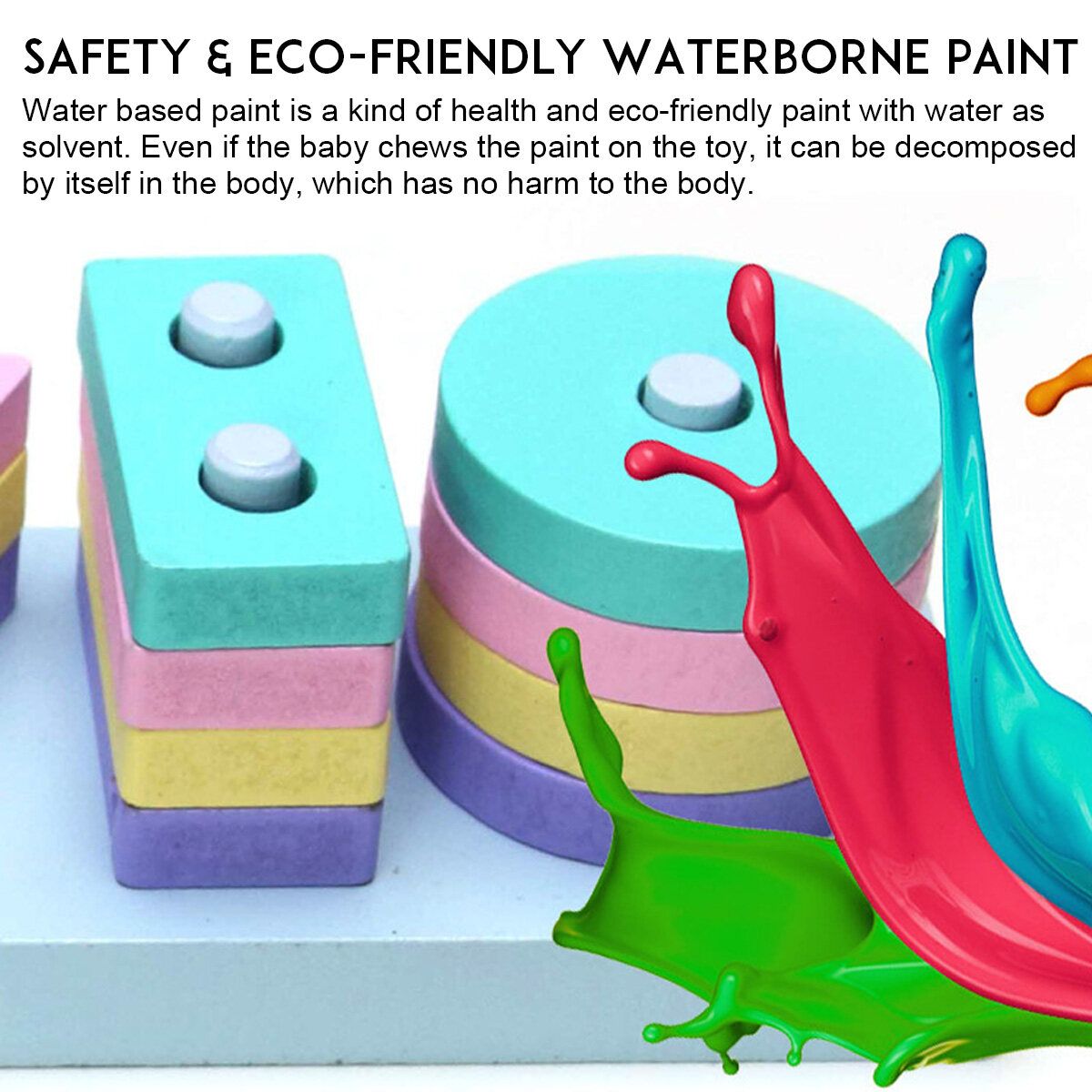 Wooden Building Blocks Early Learning Educational Toys Shape Match