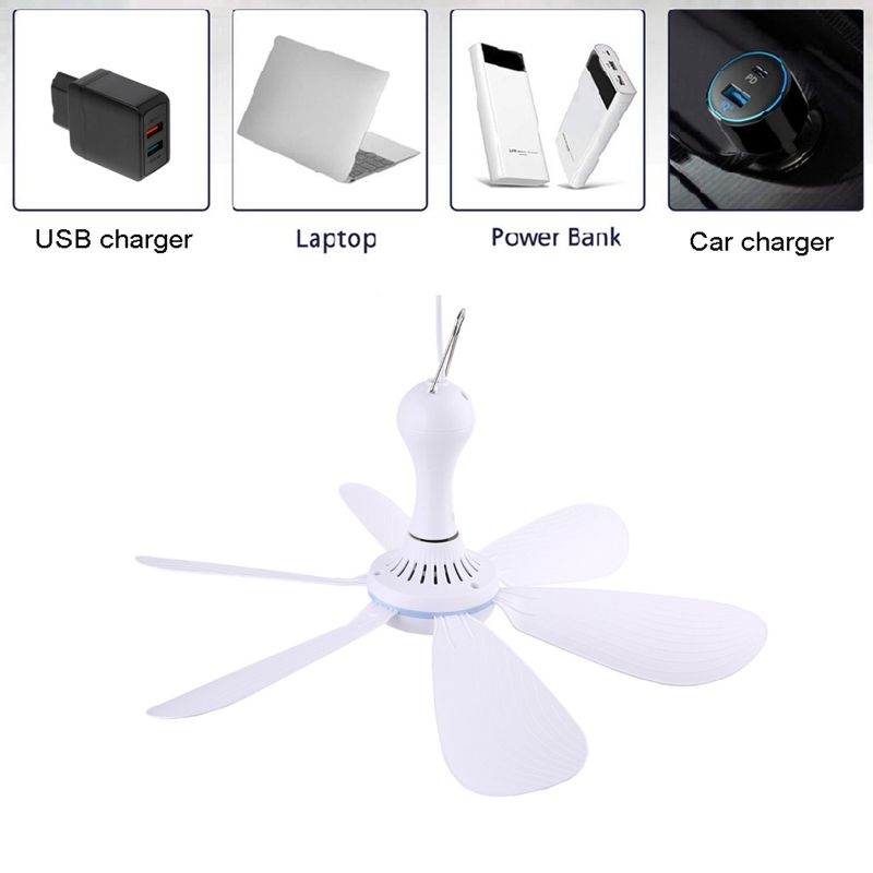 Hanging Silent 6 Leaves USB Powered Ceiling Canopy Fan