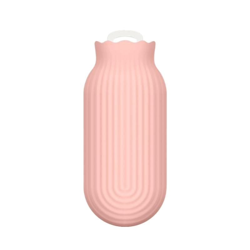 Portable Thickened Silicone Hot Water Bottle in Winter Microwave Heating Explosion-Proof Student Hand Warmer-Pink