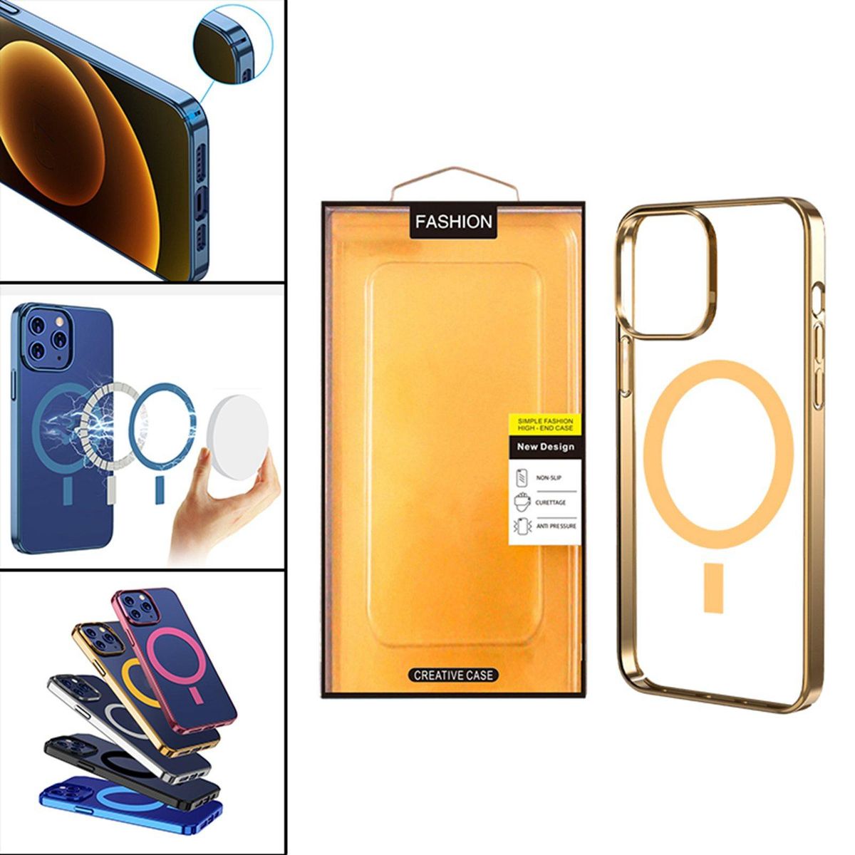 Phone Case Protective Frame  Anti Gold 13 Pro