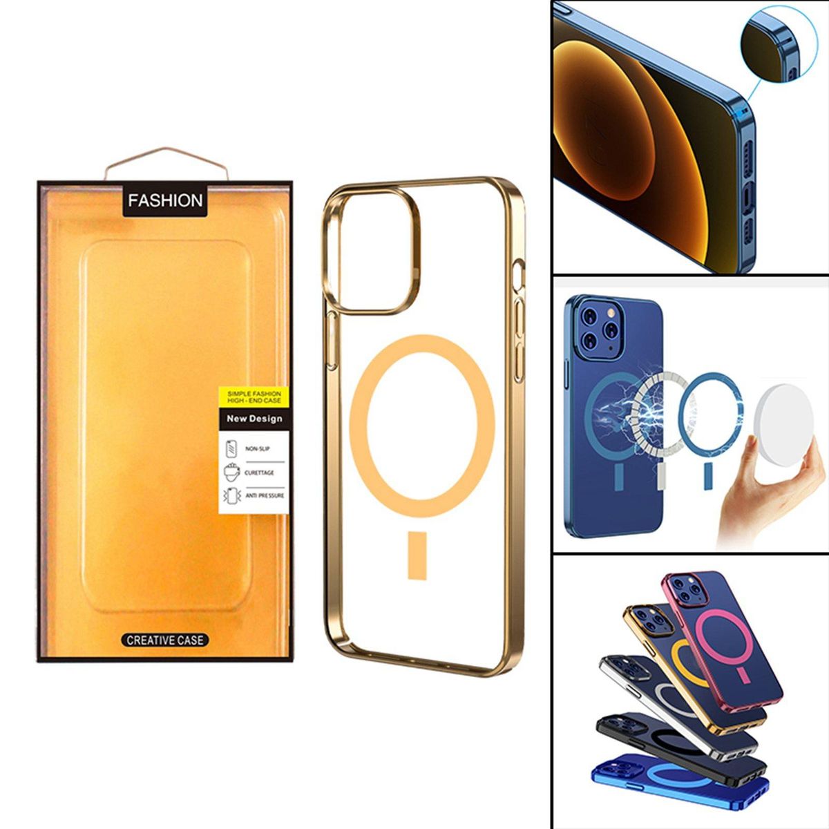 Phone Case Protective Frame  Anti Gold 13 Pro