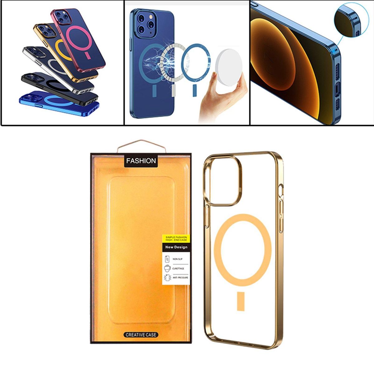 Phone Case Protective Frame  Anti Gold 13 Pro
