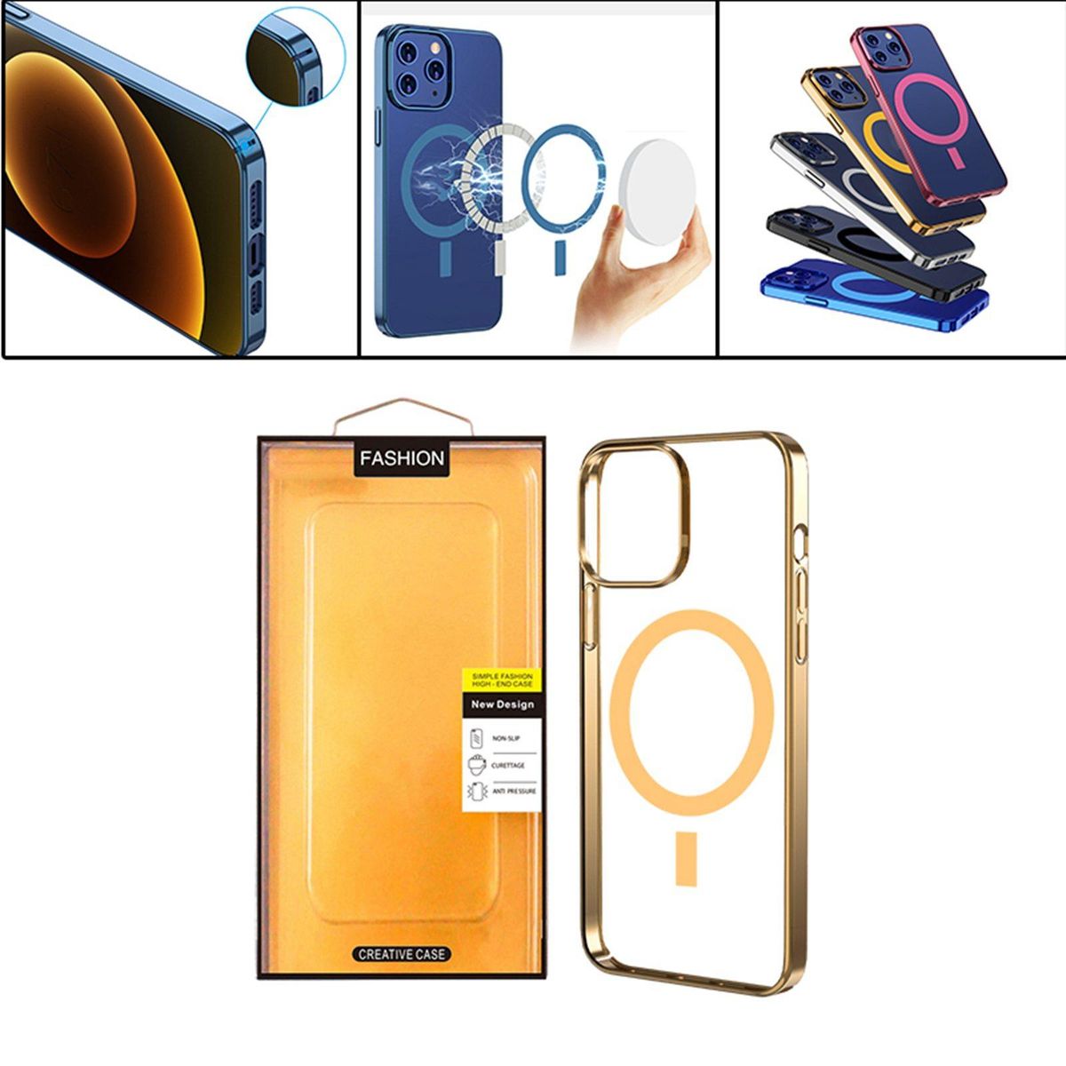 Phone Case Protective Frame  Anti Gold 13 Pro