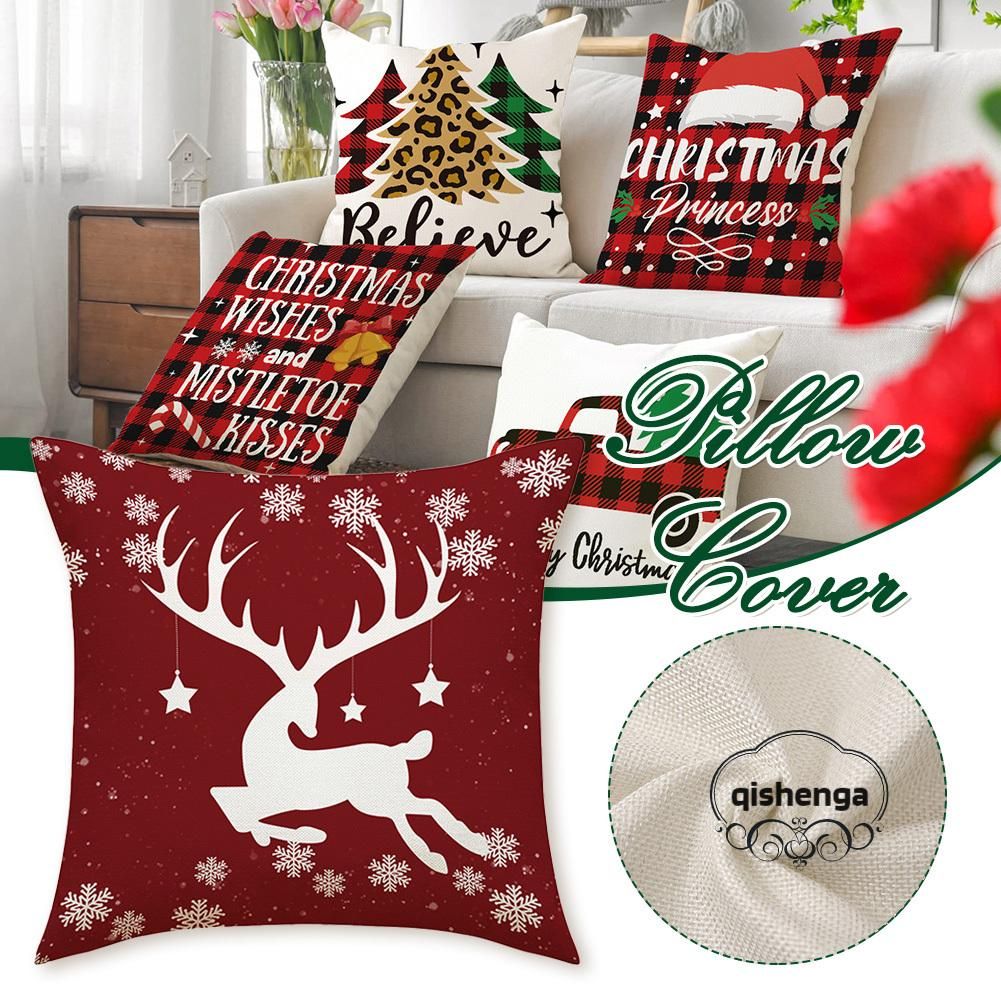 Christmas Throw Pillow Case Zipper Sofa Cushion Pillow Cover